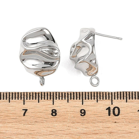 Ørestikkere Med Øje – Langtidsholdbar Platinbelagt Messing (21x14mm) - Uniq Perler - 124306