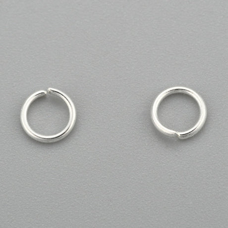Øsken/O - Ringe – Åben, Forsølvet Stål (4x0,6mm), 20 stk - Uniq Perler - 111518