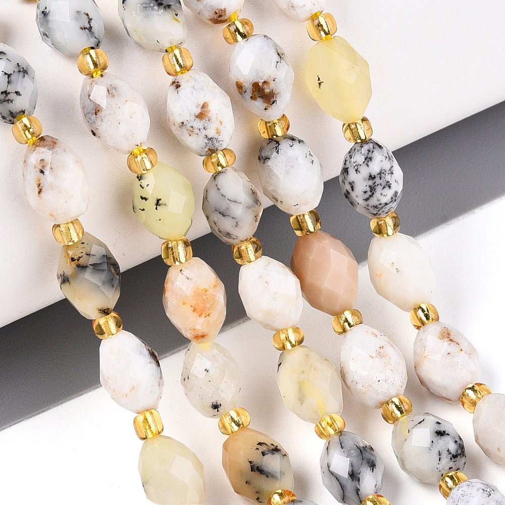 Opal Perler – Facetterede Ovale (8~9x6~8mm) - Uniq Perler - 