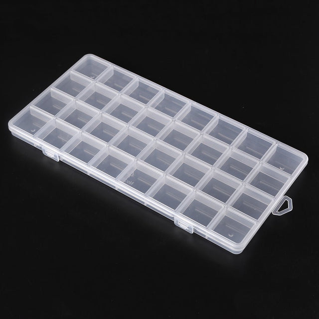 Opbevaringsboks Med 32 Rum – Klar (26x13,3x1,4cm) - Uniq Perler - 123451