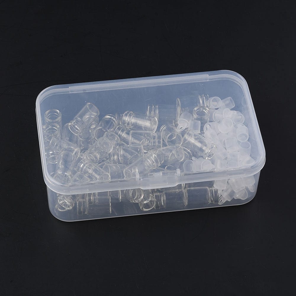 Opbevaringsglas - Med Låg (1,8x1cm) 50 stk. - Uniq Perler - 115054