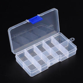 Aufbewahrungsbox mit 10 Fächern - Transparent (7x13x2,3cm) - Uniq Perler - 420851