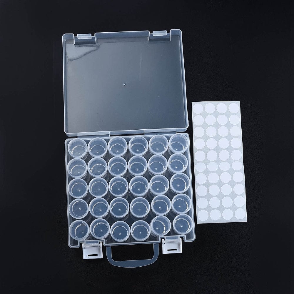 Opbevaringskasse Med 30 Små Bøtter Med Låg – Klar (47,5x27cm) - Uniq Perler - 148963