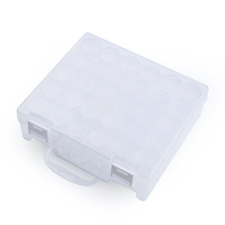 Opbevaringskasse Med 30 Små Bøtter Med Låg – Klar (47,5x27cm) - Uniq Perler - 148963