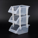 Opbevaringskasser til stabling - plastik (17x12x8cm) 12 Stk - Uniq Perler - 115202