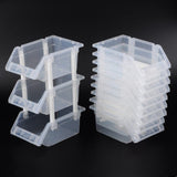 Opbevaringskasser til stabling - plastik (17x12x8cm) 12 Stk - Uniq Perler - 115202