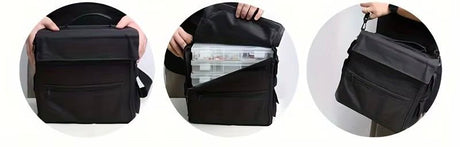 Opbevaringstaske Incl. 5 Bokse – Sort Lærred (20x21x14cm) - Uniq Perler - 