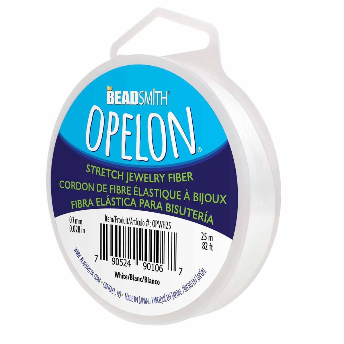 Opelon Elastiksnor - Hvid (0,7mm) 25 Meter - Uniq Perler - 124371