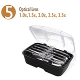 Opti+Aid Justerbart Forstørrelsesglas – 5 Linser (1x–3x) - Uniq Perler - 116060