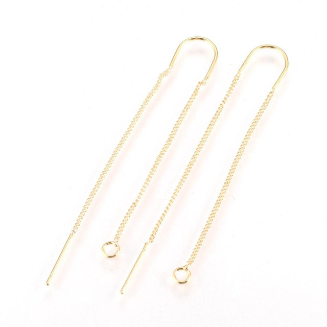 Ørekæder Med Fast Stykke – 18K Langtidsholdbar Forgyldning (74mm) - Uniq Perler - 384825