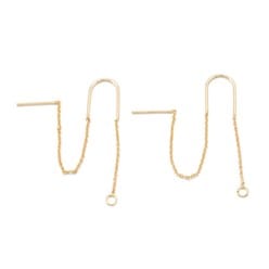 Ørekæder Med Fast Stykke – 18K Langtidsholdbar Forgyldning (74mm) - Uniq Perler - 384825