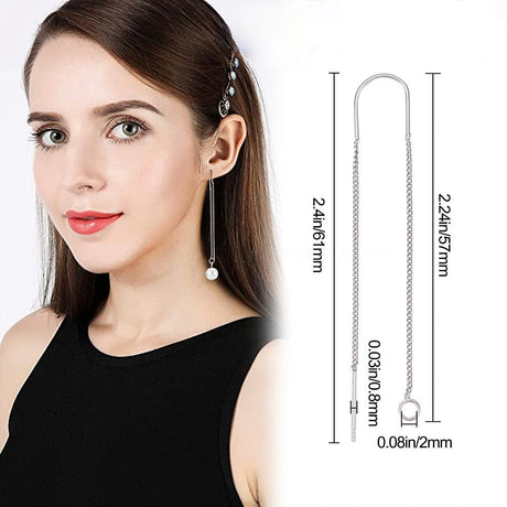 Ørekæder Med Fast Stykke – Platinium (118mm) - Uniq Perler - 0001489552