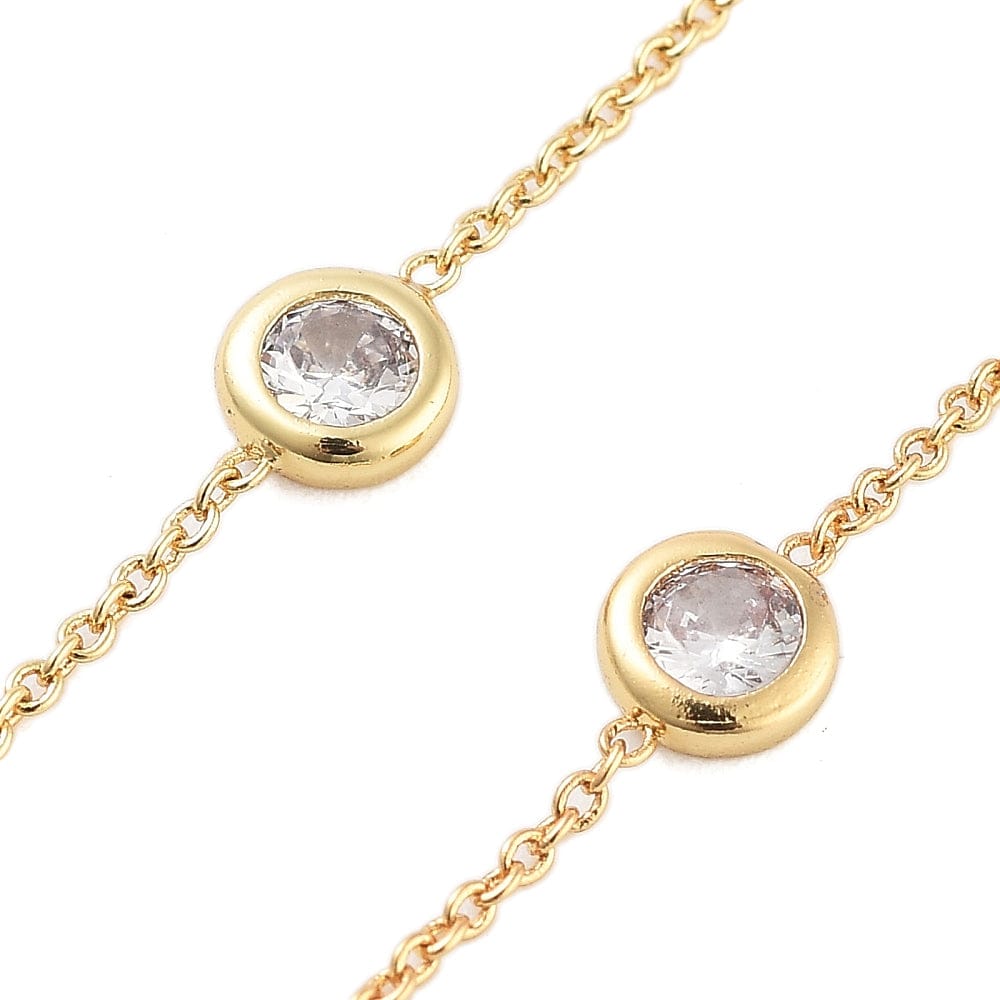 Ørekæder Med Zirkonia – 18K Langtidsholdbar Forgyldt (113mm) - Uniq Perler - 113995