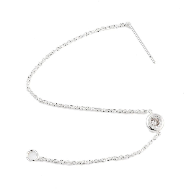 Ørekæder Med Zirkonia Sten – Langtidsholdbar Forsølvet (113mm) - Uniq Perler - 113689