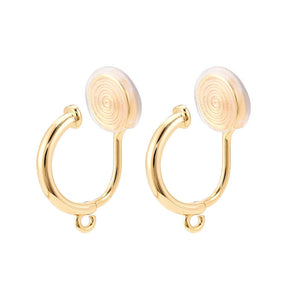 Clip-on Earring Hoops – 18K Long-Lasting Gold Plated (20 - 21x12 - 13mm) - Uniq Perler - 115265