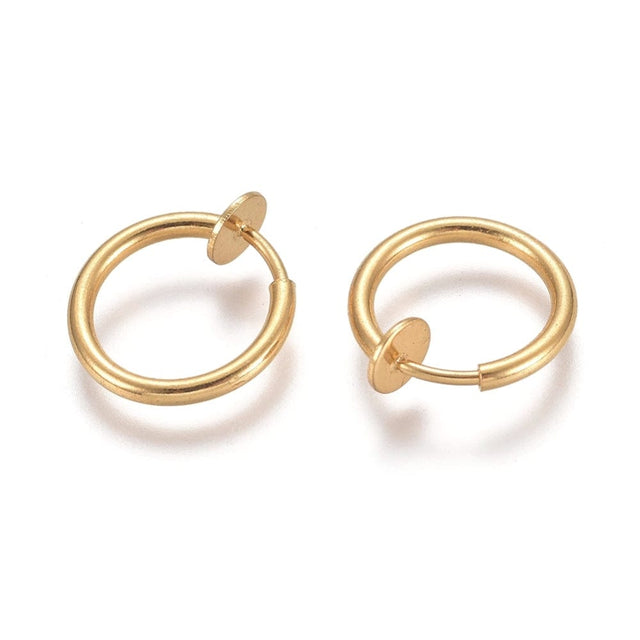 Øreklips Creoler – Forgyldt Stål (14mm) - Uniq Perler - 111813