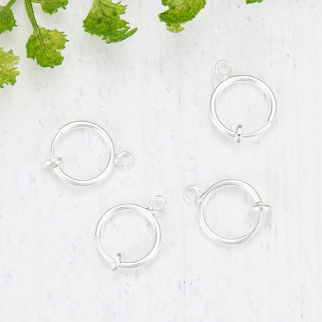 Øreklips Creoler – Forsølvet (15x11mm) - Uniq Perler - 116211