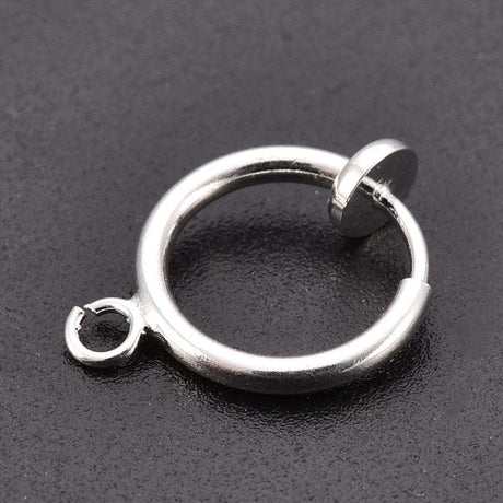 Øreklips Creoler – Forsølvet (15x11mm) - Uniq Perler - 116211