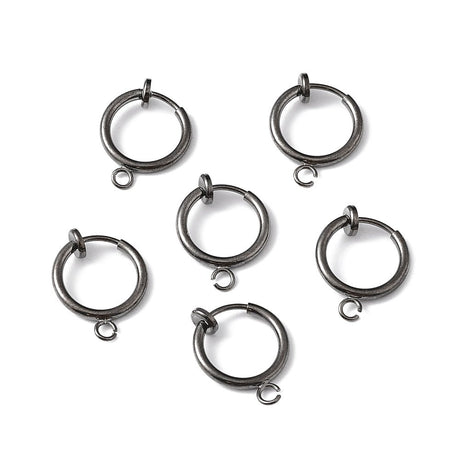 Clip-on Earring Hoops – Gunmetal (15.5x11mm) - Uniq Perler - 