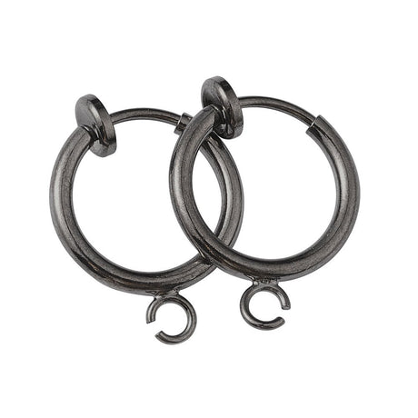 Clip-on Earring Hoops – Gunmetal (15.5x11mm) - Uniq Perler - 