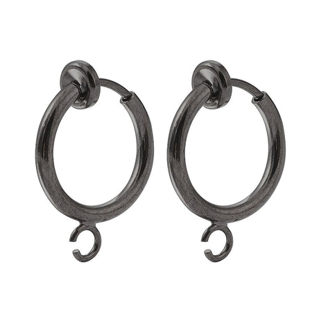 Clip-on Earring Hoops – Gunmetal (15.5x11mm) - Uniq Perler - 