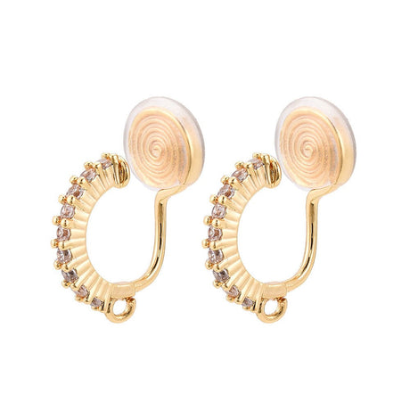 Øreklips Creoler Med Zirkonia – 18K Langtidsholdbar Forgyldt (20 - 21x13mm) - Uniq Perler - 115266