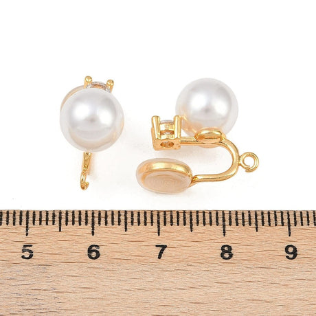 Øreklips Med Øje - 18K Langtidsholdbar Forgyldt (19x10mm) - Uniq Perler - 115482