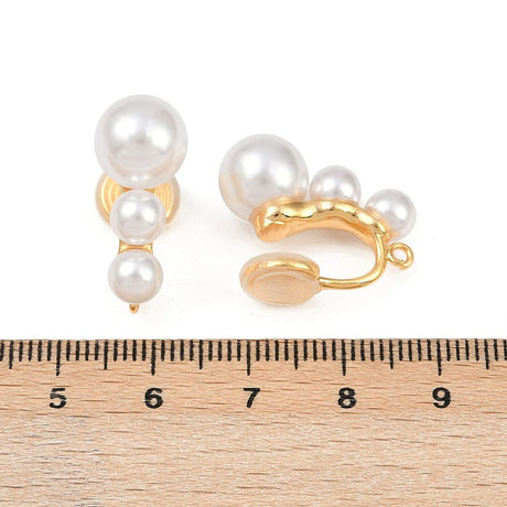 Øreklips Med Øje - 18K Langtidsholdbar Forgyldt (22x10mm) - Uniq Perler - 115483