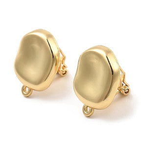 Clip-on Earring Eye - Gold-plated (19x15x13mm) - Uniq Perler - 113959