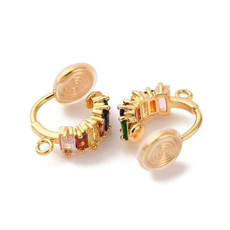 Øreklips Med Øje Og Zirkonia – 18K Langtidsholdbar Forgyldt (20x9x14,5mm) - Uniq Perler - 115268