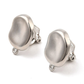 Clip-on Earring With Eye – Platinum (19x15x13mm) - Uniq Perler - 113994