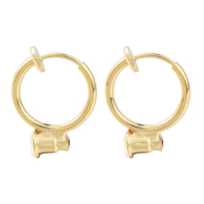 Clip-on Earring Earstick Converter – 18K Gold-plated Brass (17x13mm) 1 pair - Uniq Perler - 115952
