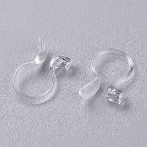 Øreklips Ørestik Converters, Plastik, Klar (12x8mm) 10 stk. - Uniq Perler - 115953