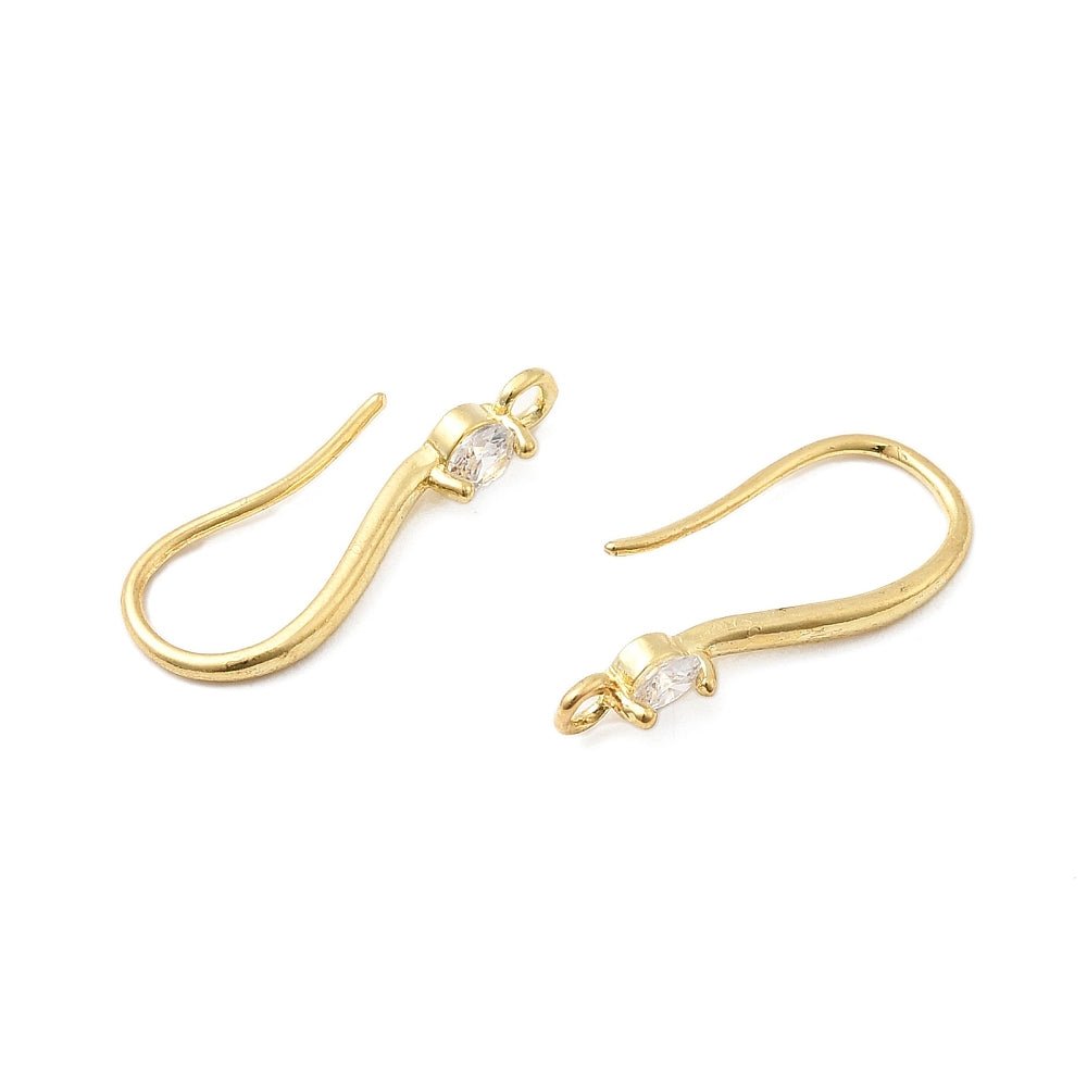 Ørekrog med oval Zirkonia sten - 18K forgyldning (18,5mm) - Uniq Perler - 117330