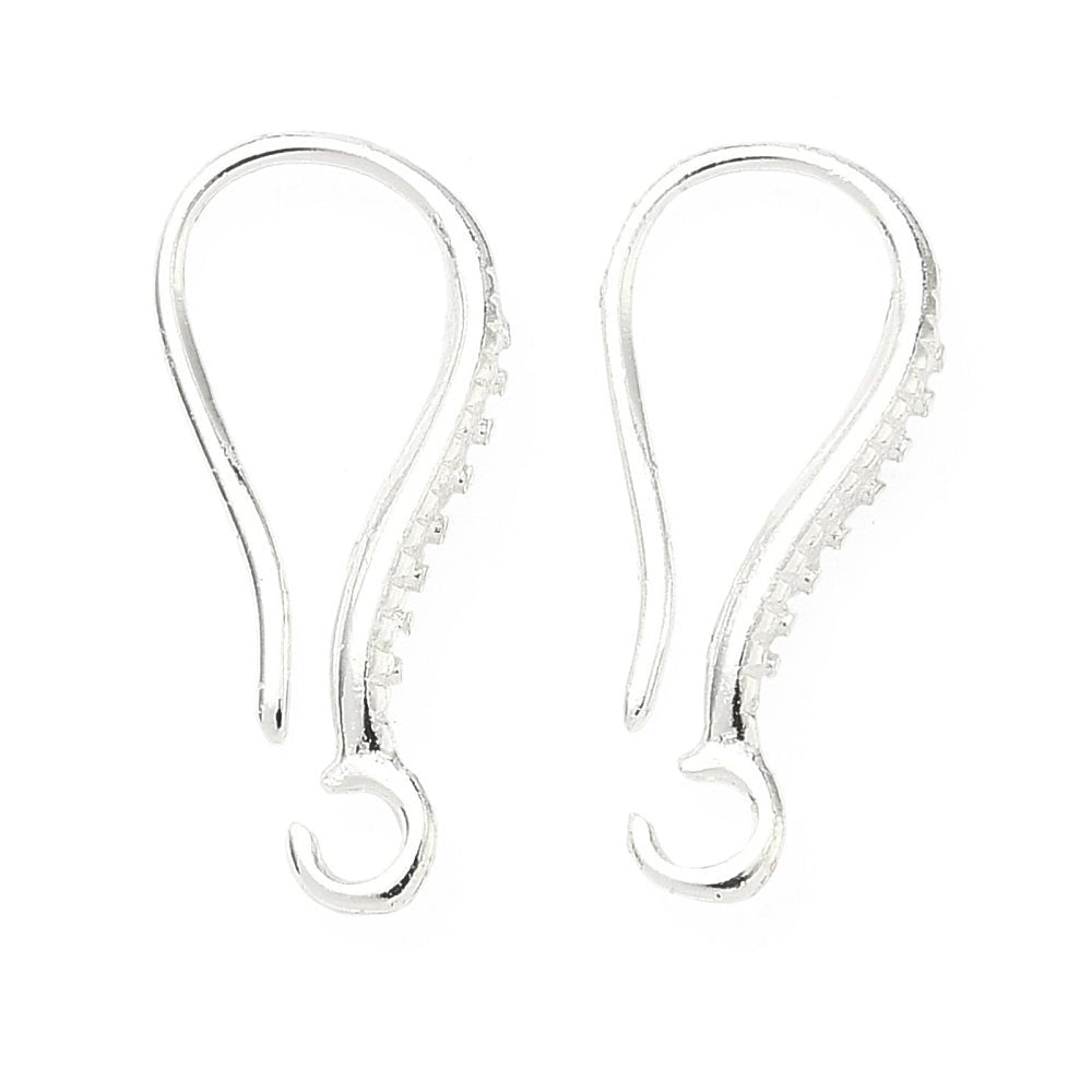 Ørekrog med Zirkonia – Langtidsholdbar Sølvbelagt Messing (17mm) - Uniq Perler - 117331