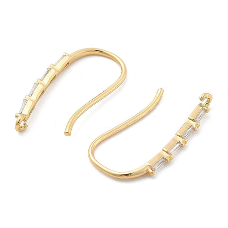 Ørekrog Med Zirkonia Sten, 18K Forgyldt, (22x11,5 mm) - Uniq Perler - 114229