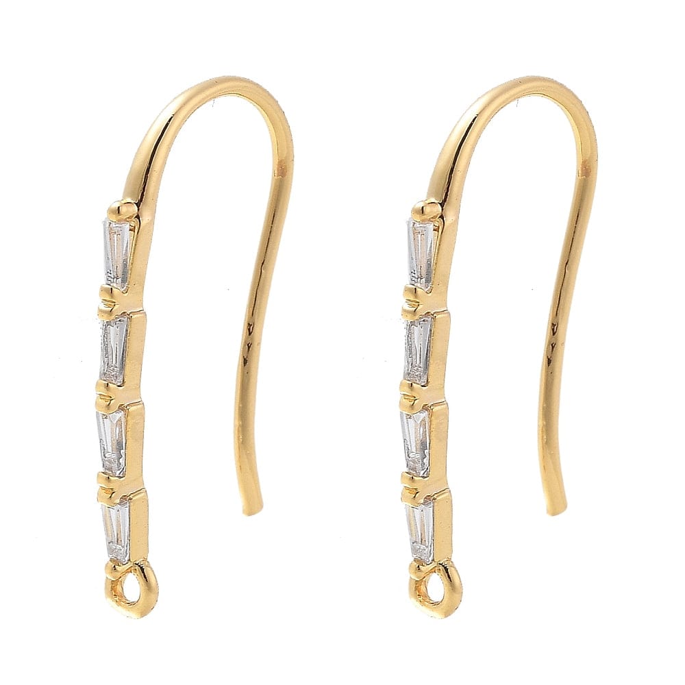 Ørekrog Med Zirkonia Sten, 18K Forgyldt, (22x11,5 mm) - Uniq Perler - 114229