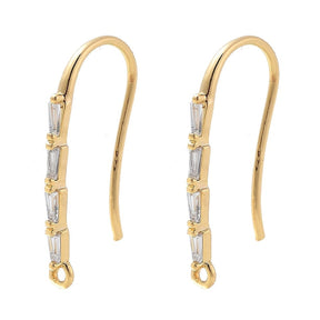Ørekrog Med Zirkonia Sten, 18K Forgyldt, (22x11,5 mm) - Uniq Perler - 114229