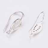 Ørekroge Blad Med Øje – Zirkonia Platinium (21mm) - Uniq Perler - 117842