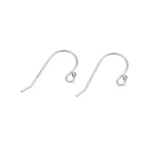 Ørekroge i 925 Sterling Sølv – Rhodiumbelagt (19 - 20mm) - Uniq Perler - 116034