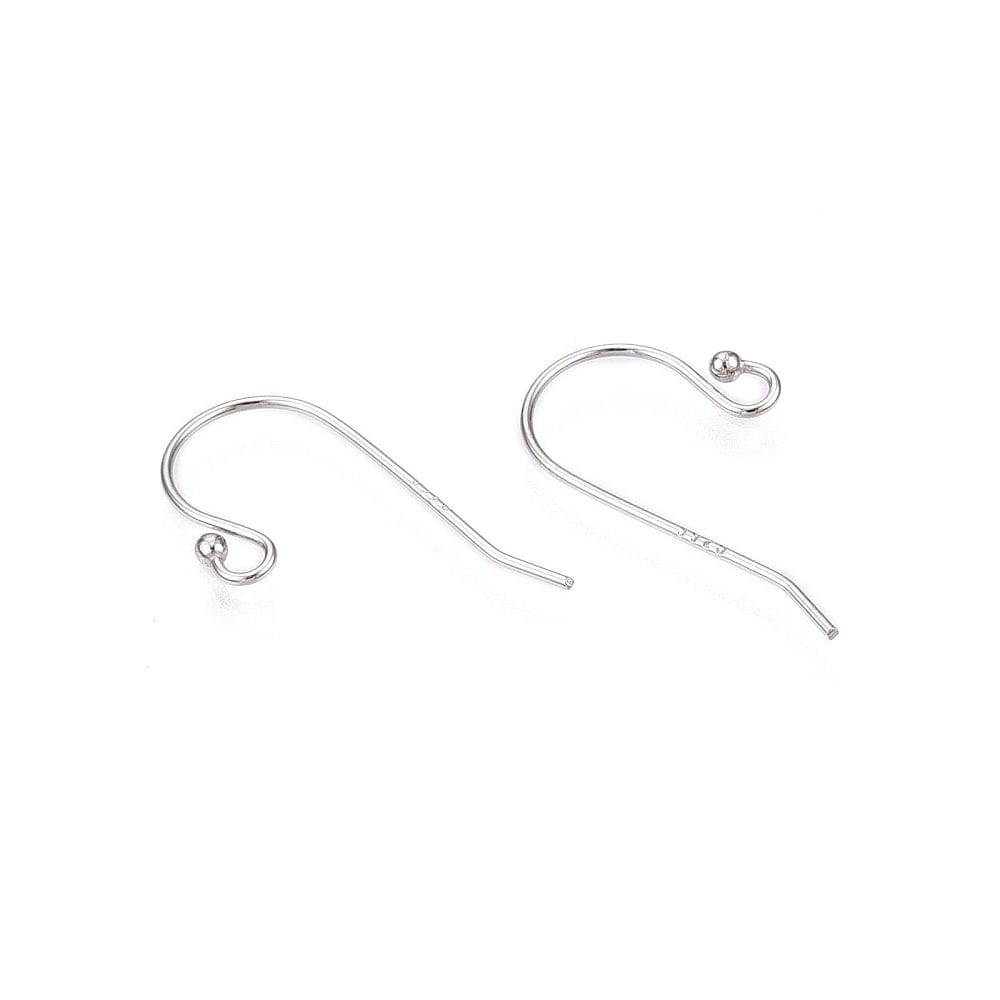 Ørekroge i 925 Sterling Sølv – Rhodiumbelagt (19 - 20mm) - Uniq Perler - 116034