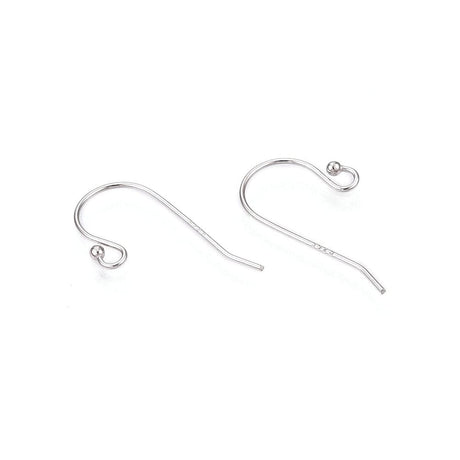 Ørekroge i 925 Sterling Sølv – Rhodiumbelagt (19 - 20mm) - Uniq Perler - 116034