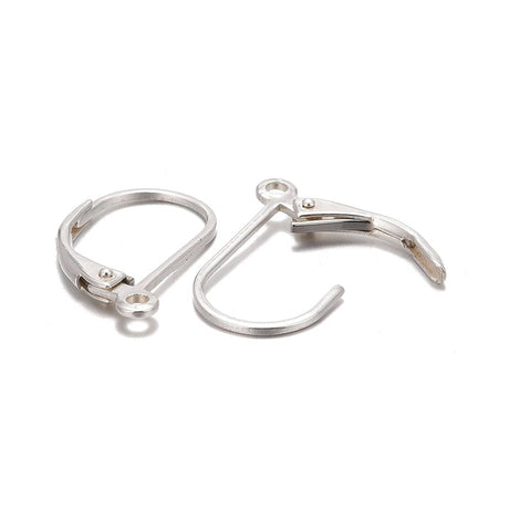 Ørekroge m. Lås i 925 Sterling Sølv – Leverback/Bricure (16x9mm) - Uniq Perler - 115990