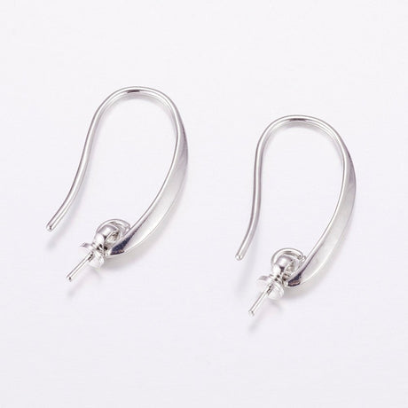 Ørekroge Med Bail Til Topboret/Anboret Perle – Langtidsholdbar platinbelagt - Uniq Perler - 