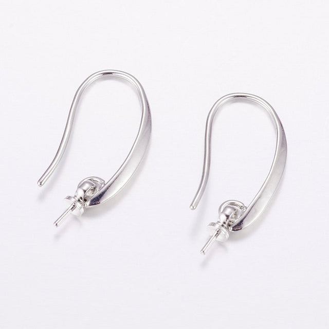 Ørekroge Med Bail Til Topboret/Anboret Perle – Langtidsholdbar platinbelagt - Uniq Perler - 