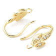 Ørekroge Med Klar Zirkonia Sten, 24K Forgyldt, (16,5mm) - Uniq Perler - 1111490226
