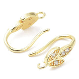 Ørekroge Med Klar Zirkonia Sten, 24K Forgyldt, (16,5mm) - Uniq Perler - 1111490226