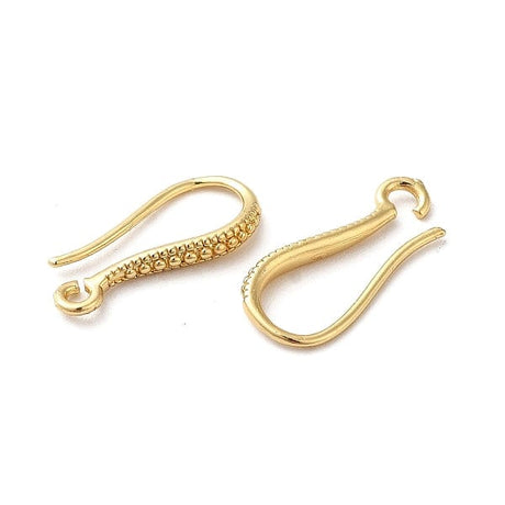 Ørekroge Med Let Mønster, 18K Forgyldt, (16,5x7,5mm) - Uniq Perler - 924609