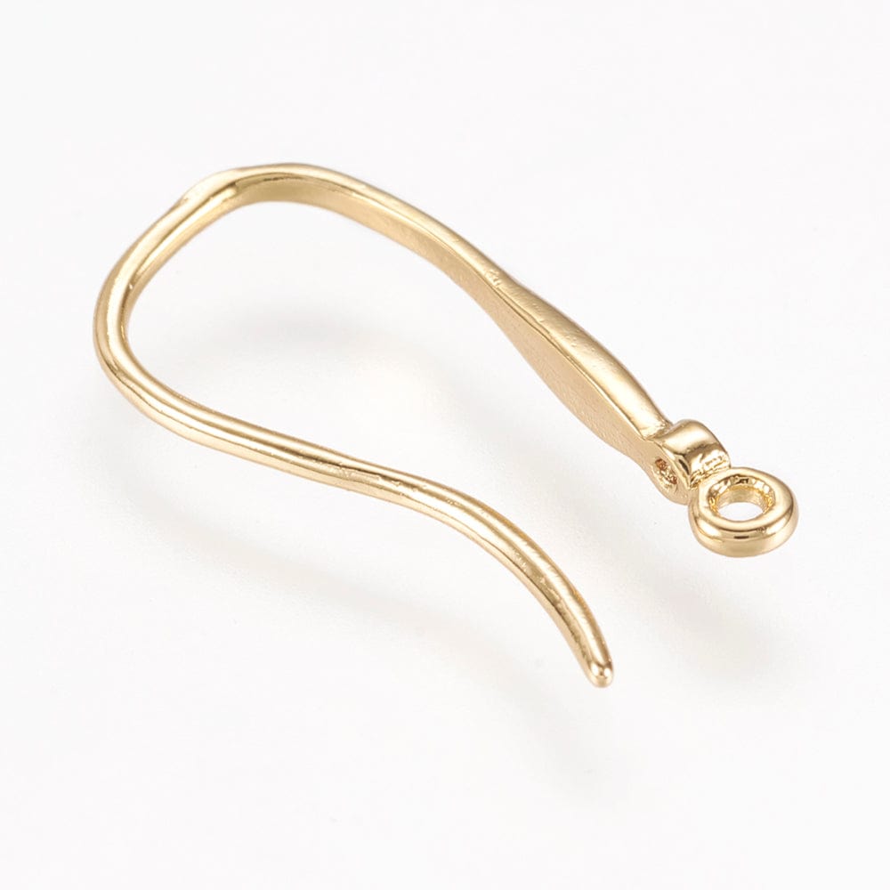 Ørekroge Med Lille Kubisk Zirkonia Sten - 18K Forgyldt, (19x2,5x9,5mm) - Uniq Perler - 593847