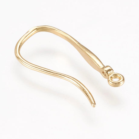 Ørekroge Med Lille Kubisk Zirkonia Sten - 18K Forgyldt, (19x2,5x9,5mm) - Uniq Perler - 593847